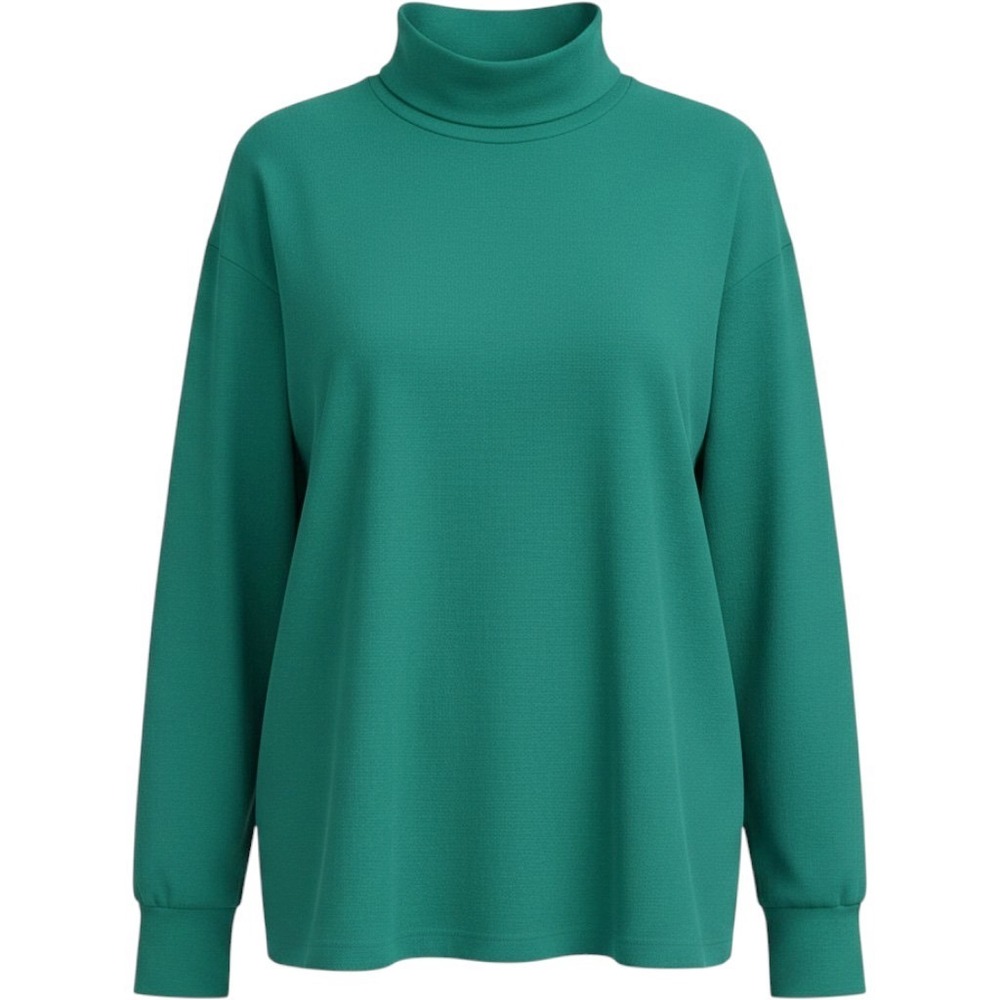 Liz & Me Essentials Green Mock Neck Long Sleeve Top 2X 22/24W Cotton Blend